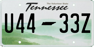 TN license plate U4433Z