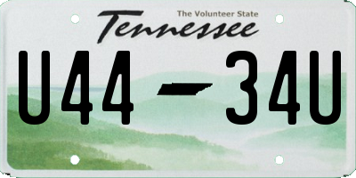 TN license plate U4434U