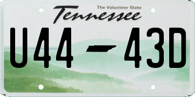 TN license plate U4443D