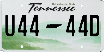 TN license plate U4444D