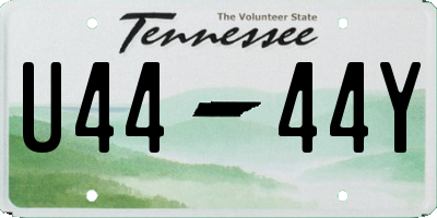 TN license plate U4444Y