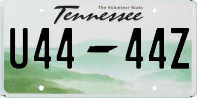 TN license plate U4444Z