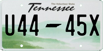 TN license plate U4445X