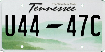 TN license plate U4447C