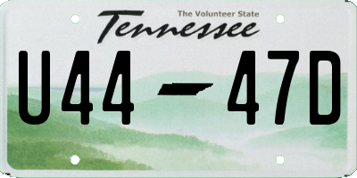 TN license plate U4447D
