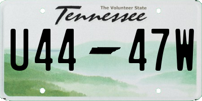 TN license plate U4447W