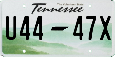 TN license plate U4447X
