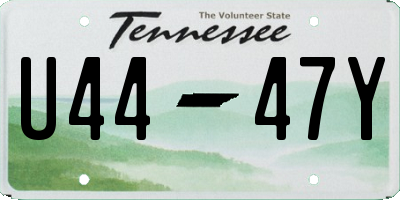 TN license plate U4447Y