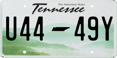 TN license plate U4449Y