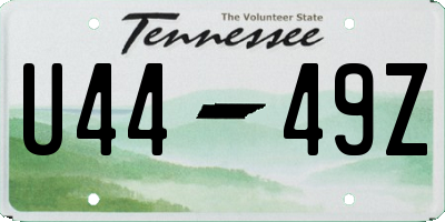TN license plate U4449Z