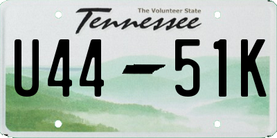 TN license plate U4451K