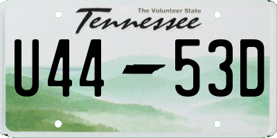 TN license plate U4453D