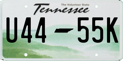 TN license plate U4455K