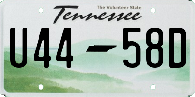 TN license plate U4458D