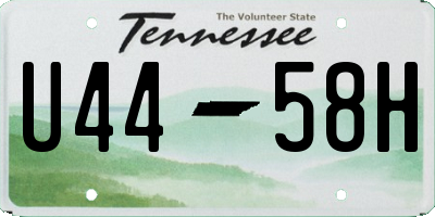 TN license plate U4458H