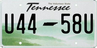 TN license plate U4458U