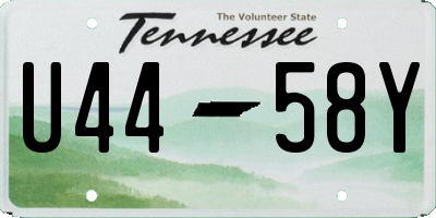 TN license plate U4458Y