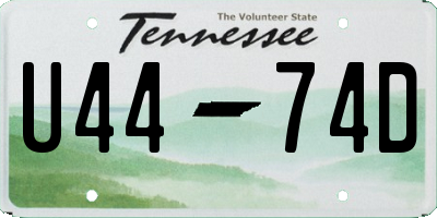 TN license plate U4474D
