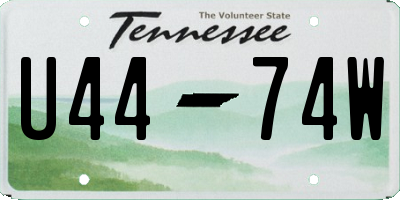 TN license plate U4474W