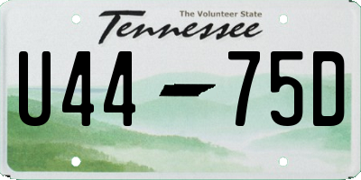 TN license plate U4475D