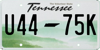 TN license plate U4475K