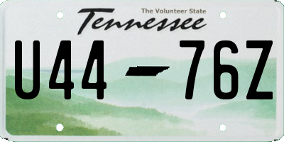 TN license plate U4476Z