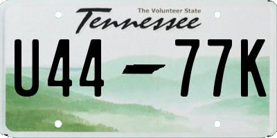 TN license plate U4477K