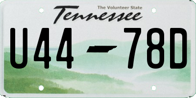 TN license plate U4478D