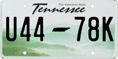 TN license plate U4478K