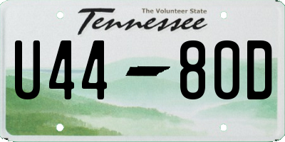 TN license plate U4480D