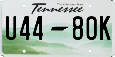 TN license plate U4480K
