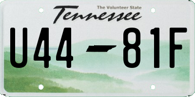 TN license plate U4481F