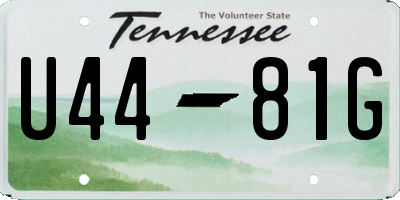 TN license plate U4481G