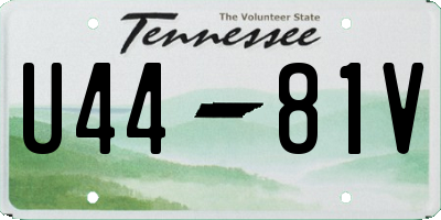 TN license plate U4481V