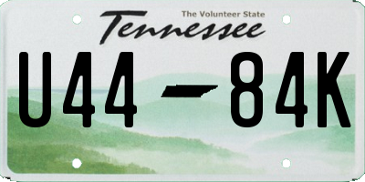 TN license plate U4484K