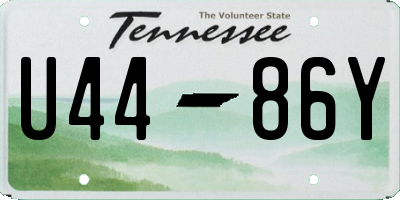 TN license plate U4486Y
