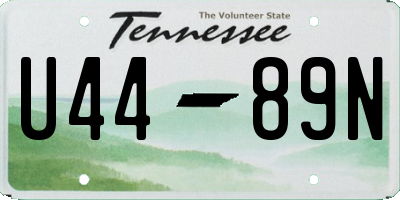 TN license plate U4489N