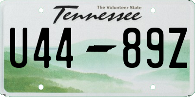 TN license plate U4489Z