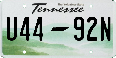 TN license plate U4492N