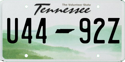 TN license plate U4492Z