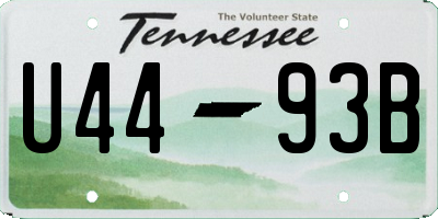 TN license plate U4493B