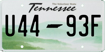 TN license plate U4493F