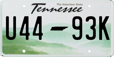 TN license plate U4493K