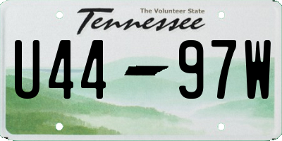 TN license plate U4497W