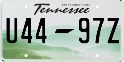 TN license plate U4497Z