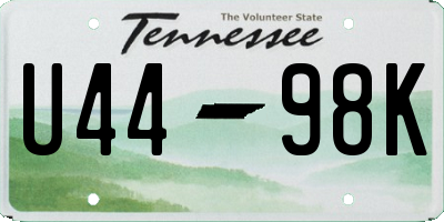 TN license plate U4498K