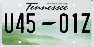 TN license plate U4501Z