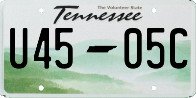 TN license plate U4505C