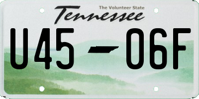 TN license plate U4506F