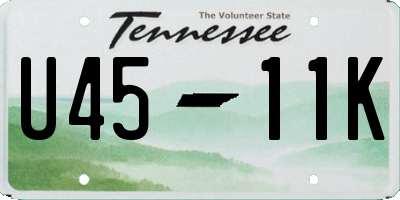 TN license plate U4511K